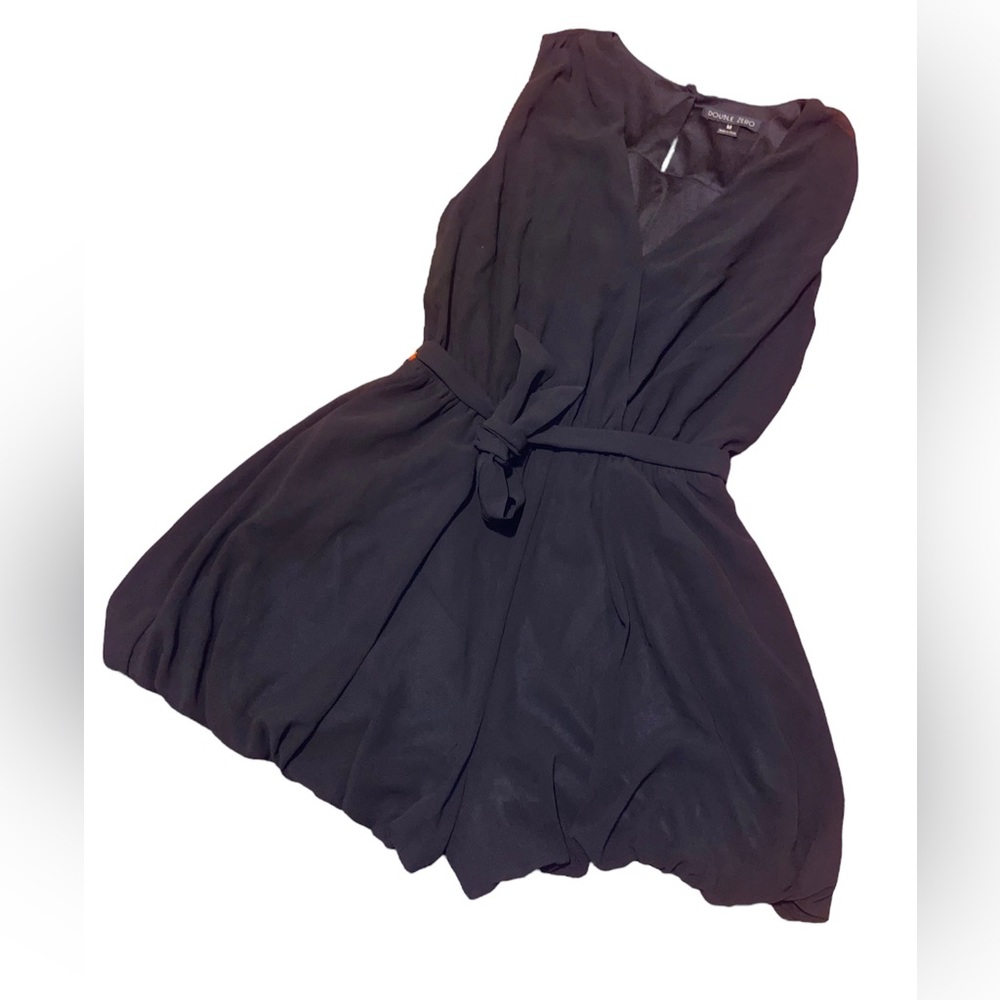 Women’s Solid Black Double Zero Chiffon Romper